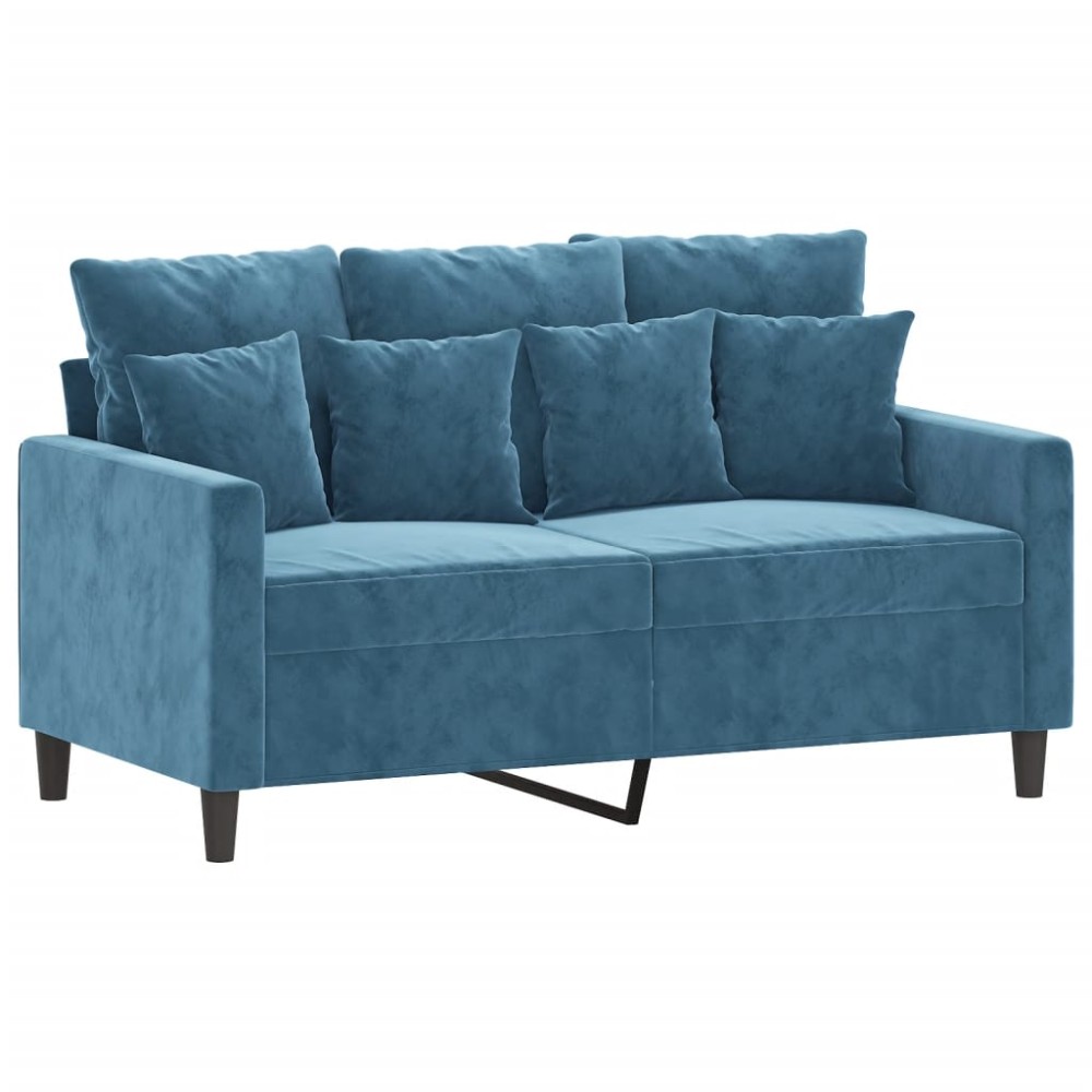 vidaXL Canapea cu 2 locuri, albastru, 120 cm, catifea