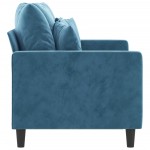 vidaXL Canapea cu 2 locuri, albastru, 120 cm, catifea
