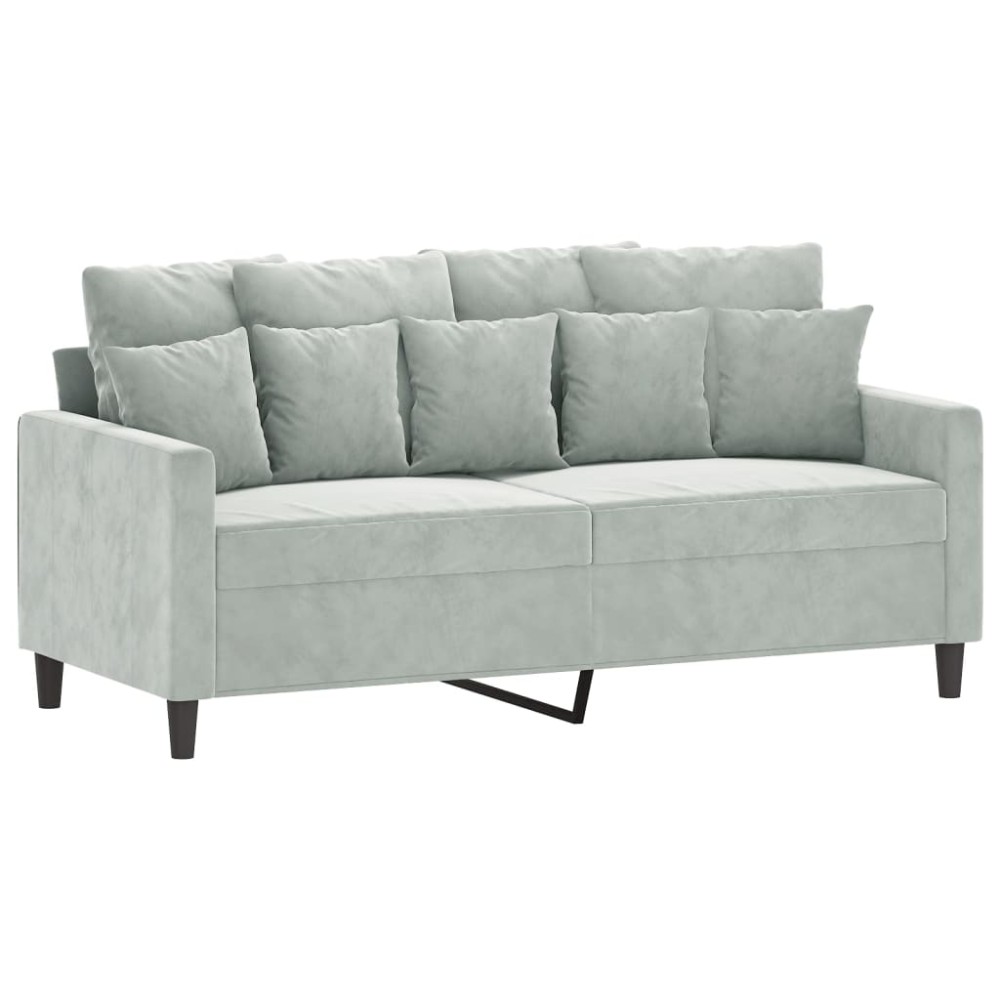 vidaXL Canapea cu 2 locuri, gri deschis, 140 cm, catifea