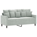 vidaXL Canapea cu 2 locuri, gri deschis, 140 cm, catifea vidaXL Canapea cu 2 locuri, gri deschis, 140 cm, catifea