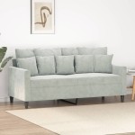 vidaXL Canapea cu 2 locuri, gri deschis, 140 cm, catifea vidaXL Canapea cu 2 locuri, gri deschis, 140 cm, catifea