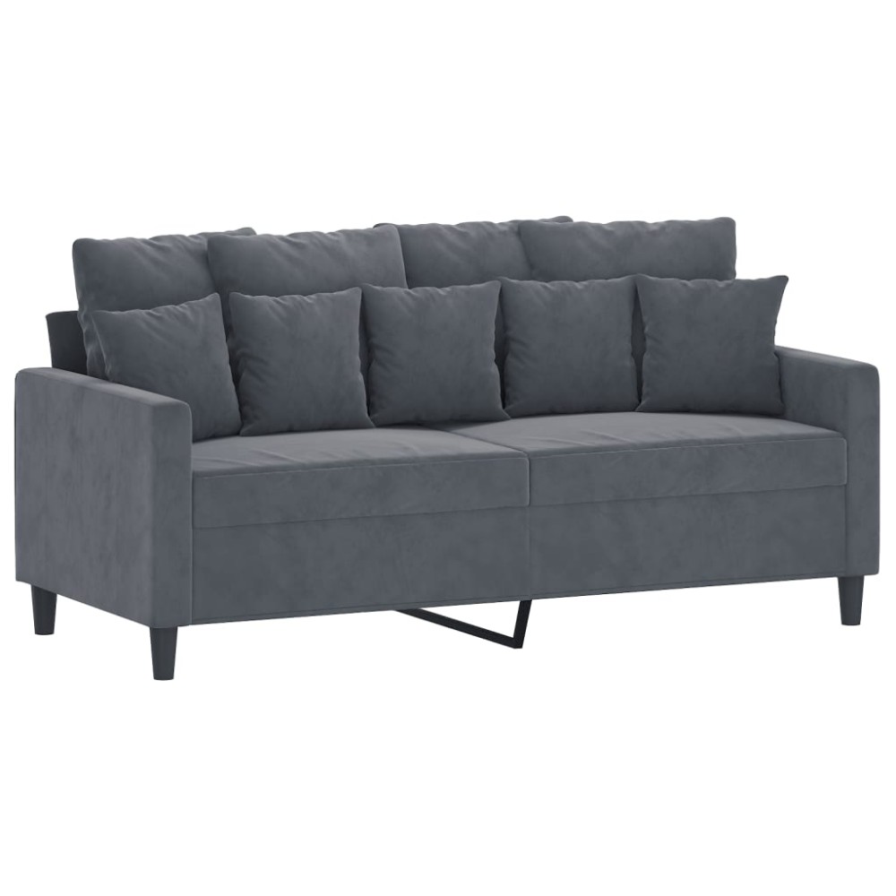 vidaXL Canapea cu 2 locuri, gri închis, 140 cm, catifea