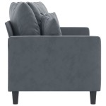 vidaXL Canapea cu 2 locuri, gri închis, 140 cm, catifea