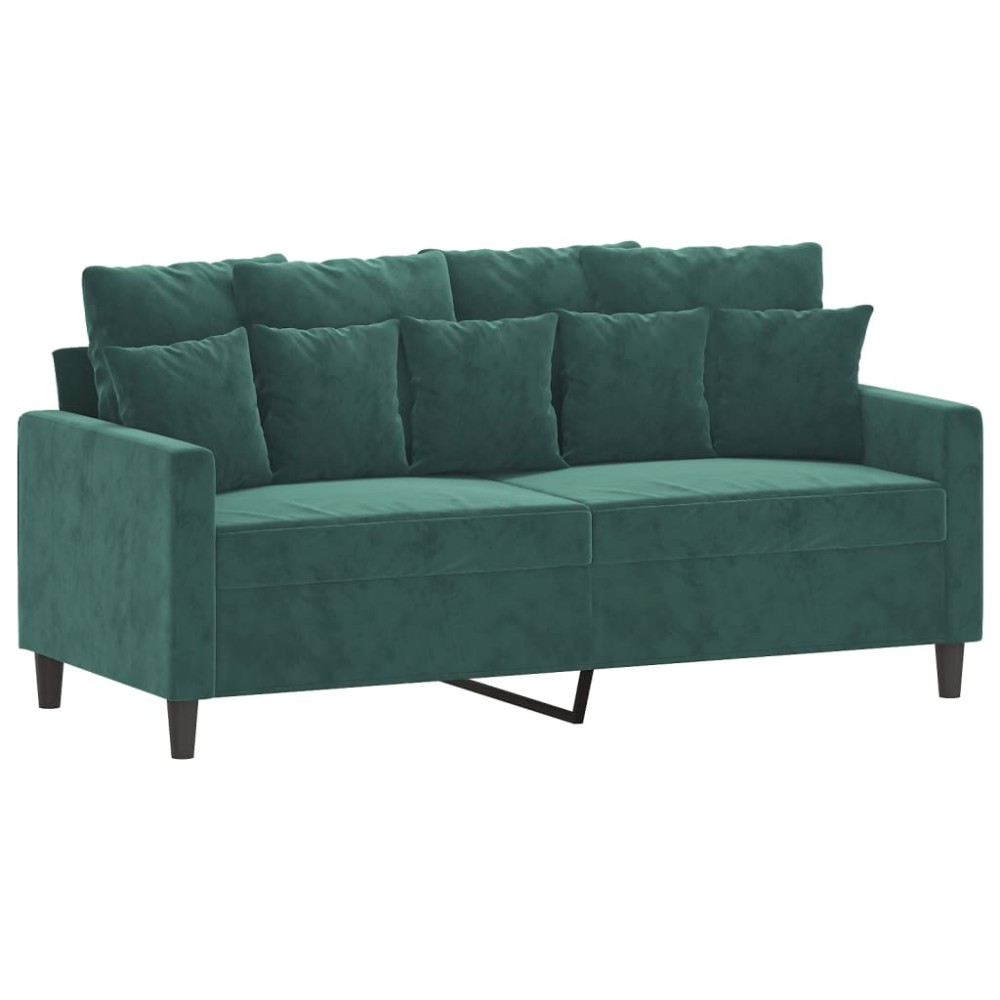 vidaXL Canapea cu 2 locuri, verde închis, 140 cm, catifea