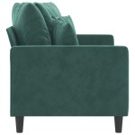 vidaXL Canapea cu 2 locuri, verde închis, 140 cm, catifea