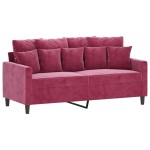 vidaXL Canapea cu 2 locuri, roșu vin, 140 cm, catifea