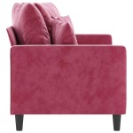 vidaXL Canapea cu 2 locuri, roșu vin, 140 cm, catifea