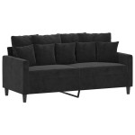 vidaXL Canapea cu 2 locuri, negru, 140 cm, catifea