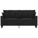 vidaXL Canapea cu 2 locuri, negru, 140 cm, catifea