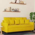 vidaXL Canapea cu 2 locuri, galben, 140 cm, catifea vidaXL Canapea cu 2 locuri, galben, 140 cm, catifea