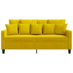 vidaXL Canapea cu 2 locuri, galben, 140 cm, catifea vidaXL Canapea cu 2 locuri, galben, 140 cm, catifea