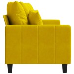 vidaXL Canapea cu 2 locuri, galben, 140 cm, catifea vidaXL Canapea cu 2 locuri, galben, 140 cm, catifea