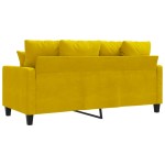 vidaXL Canapea cu 2 locuri, galben, 140 cm, catifea vidaXL Canapea cu 2 locuri, galben, 140 cm, catifea