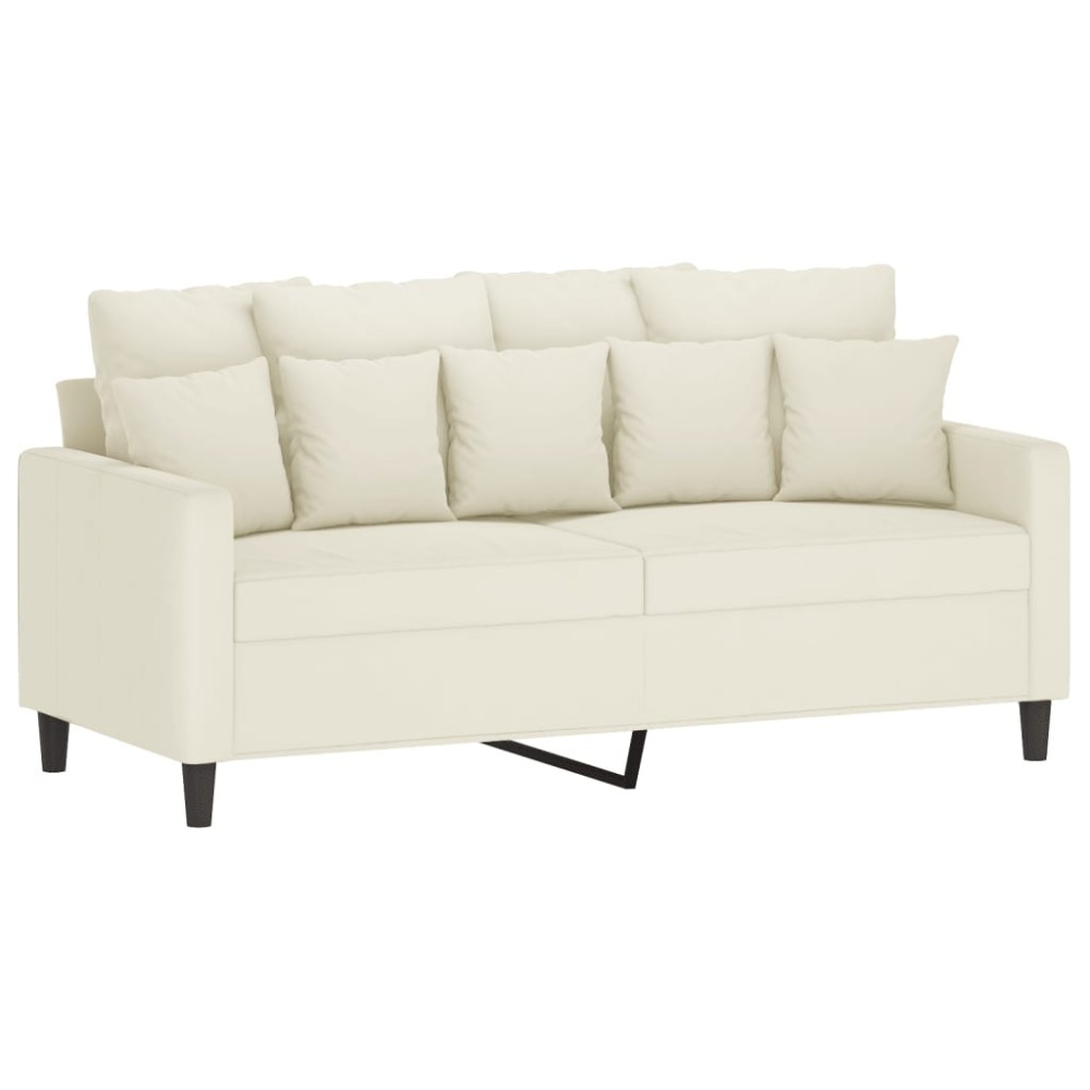 vidaXL Canapea cu 2 locuri, crem, 140 cm, catifea