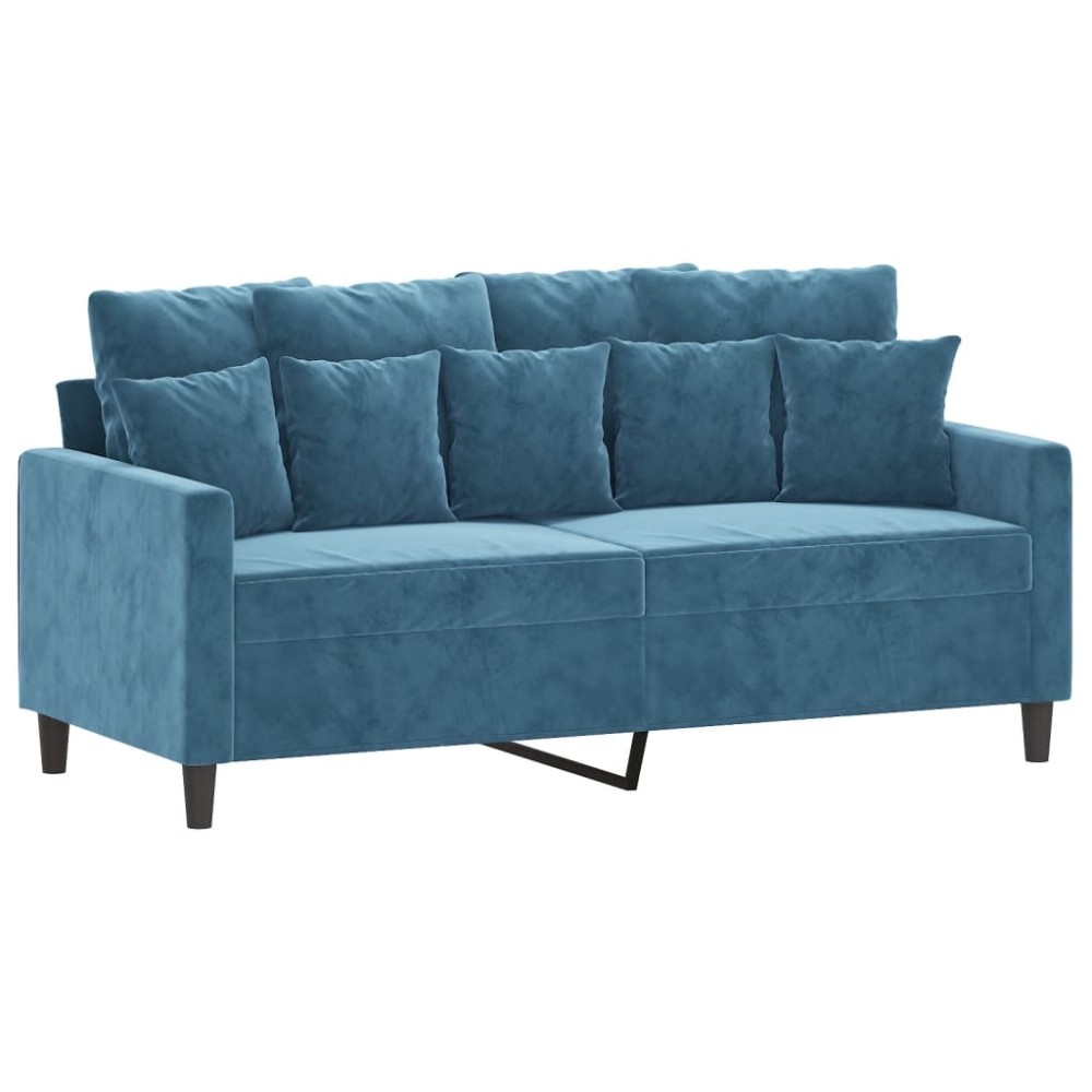 vidaXL Canapea cu 2 locuri, albastru, 140 cm, catifea