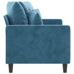 vidaXL Canapea cu 2 locuri, albastru, 140 cm, catifea vidaXL Canapea cu 2 locuri, albastru, 140 cm, catifea