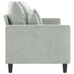 vidaXL Canapea cu 3 locuri, gri deschis, material 180CM catifea vidaXL Canapea cu 3 locuri, gri deschis, material 180CM catifea