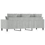 vidaXL Canapea cu 3 locuri, gri deschis, material 180CM catifea vidaXL Canapea cu 3 locuri, gri deschis, material 180CM catifea