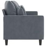 vidaXL Canapea cu 3 locuri, gri închis, 180 cm, material catifea vidaXL Canapea cu 3 locuri, gri închis, 180 cm, material catifea