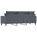 vidaXL Canapea cu 3 locuri, gri închis, 180 cm, material catifea vidaXL Canapea cu 3 locuri, gri închis, 180 cm, material catifea