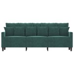 vidaXL Canapea cu 3 locuri, verde închis, 180 cm, catifea