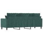 vidaXL Canapea cu 3 locuri, verde închis, 180 cm, catifea