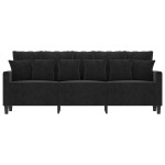 vidaXL Canapea cu 3 locuri, Negru, 180 cm, catifea vidaXL Canapea cu 3 locuri, Negru, 180 cm, catifea