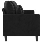 vidaXL Canapea cu 3 locuri, Negru, 180 cm, catifea vidaXL Canapea cu 3 locuri, Negru, 180 cm, catifea