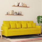 vidaXL Canapea cu 3 locuri, galben, 180 cm, catifea vidaXL Canapea cu 3 locuri, galben, 180 cm, catifea