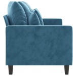 vidaXL Canapea cu 3 locuri, albastru, 180 cm, catifea vidaXL Canapea cu 3 locuri, albastru, 180 cm, catifea