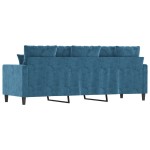 vidaXL Canapea cu 3 locuri, albastru, 180 cm, catifea vidaXL Canapea cu 3 locuri, albastru, 180 cm, catifea