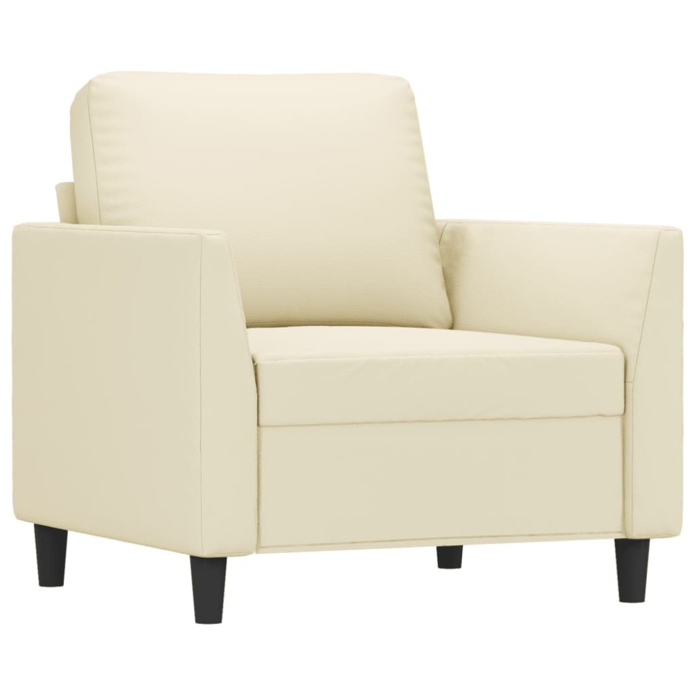vidaXL Canapea de o persoană, crem, 60 cm, piele ecologică