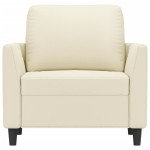 vidaXL Canapea de o persoană, crem, 60 cm, piele ecologică vidaXL Canapea de o persoană, crem, 60 cm, piele ecologică