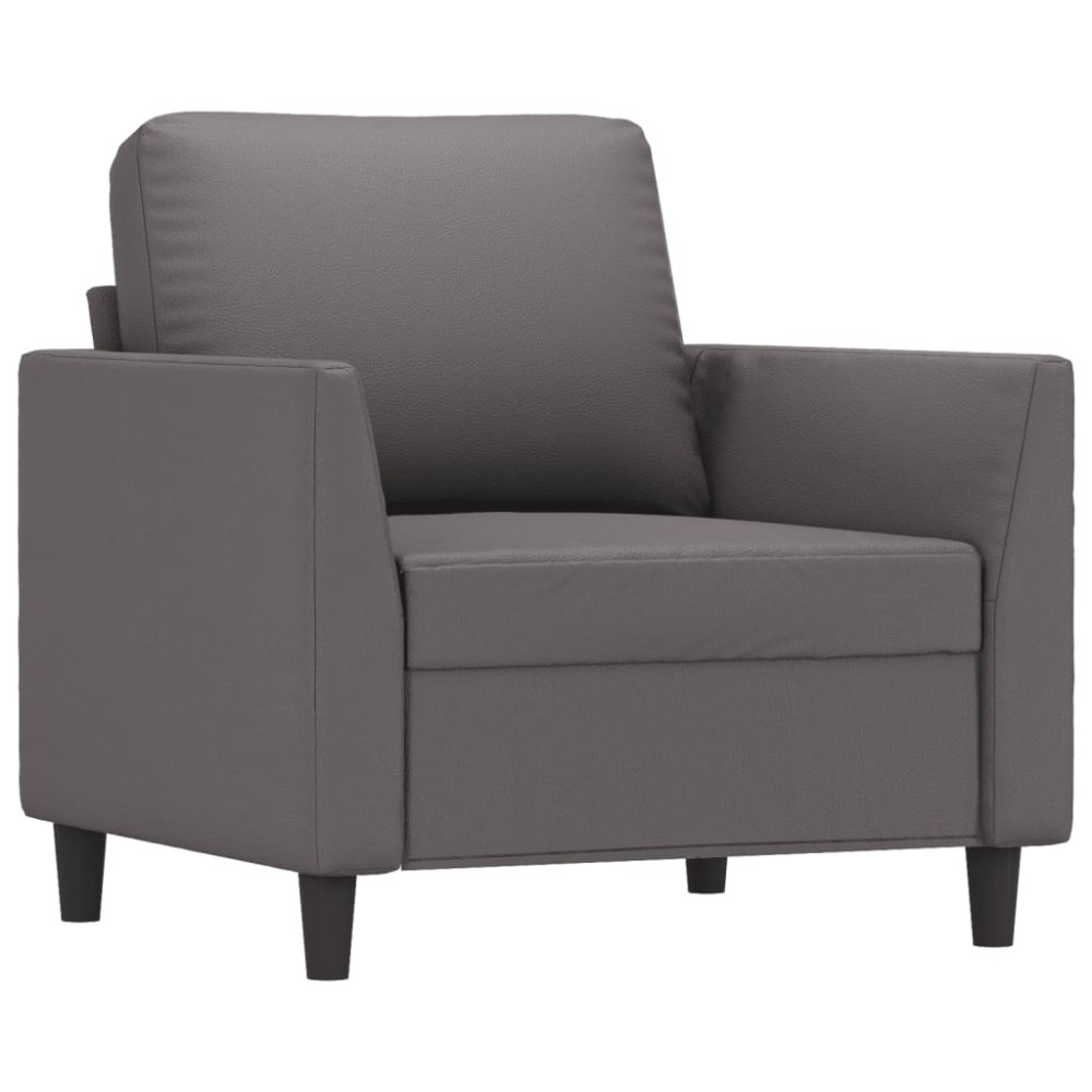 vidaXL Canapea de o persoană, gri, 60 cm, piele ecologică