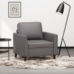 vidaXL Canapea de o persoană, gri, 60 cm, piele ecologică vidaXL Canapea de o persoană, gri, 60 cm, piele ecologică
