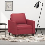 vidaXL Canapea de o persoană, roșu vin, 60 cm, piele ecologică vidaXL Canapea de o persoană, roșu vin, 60 cm, piele ecologică
