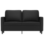 vidaXL Canapea cu 2 locuri, negru, 120 cm, piele ecologică