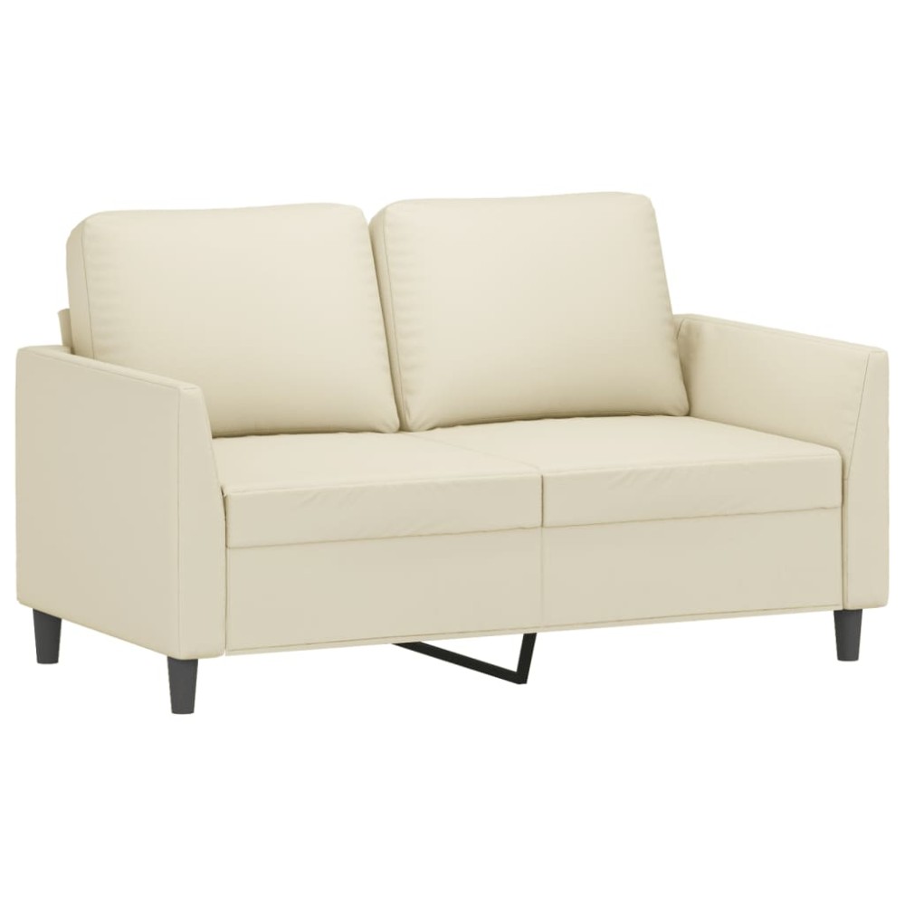 vidaXL Canapea cu 2 locuri, crem, 120 cm, piele ecologică