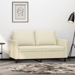 vidaXL Canapea cu 2 locuri, crem, 120 cm, piele ecologică vidaXL Canapea cu 2 locuri, crem, 120 cm, piele ecologică