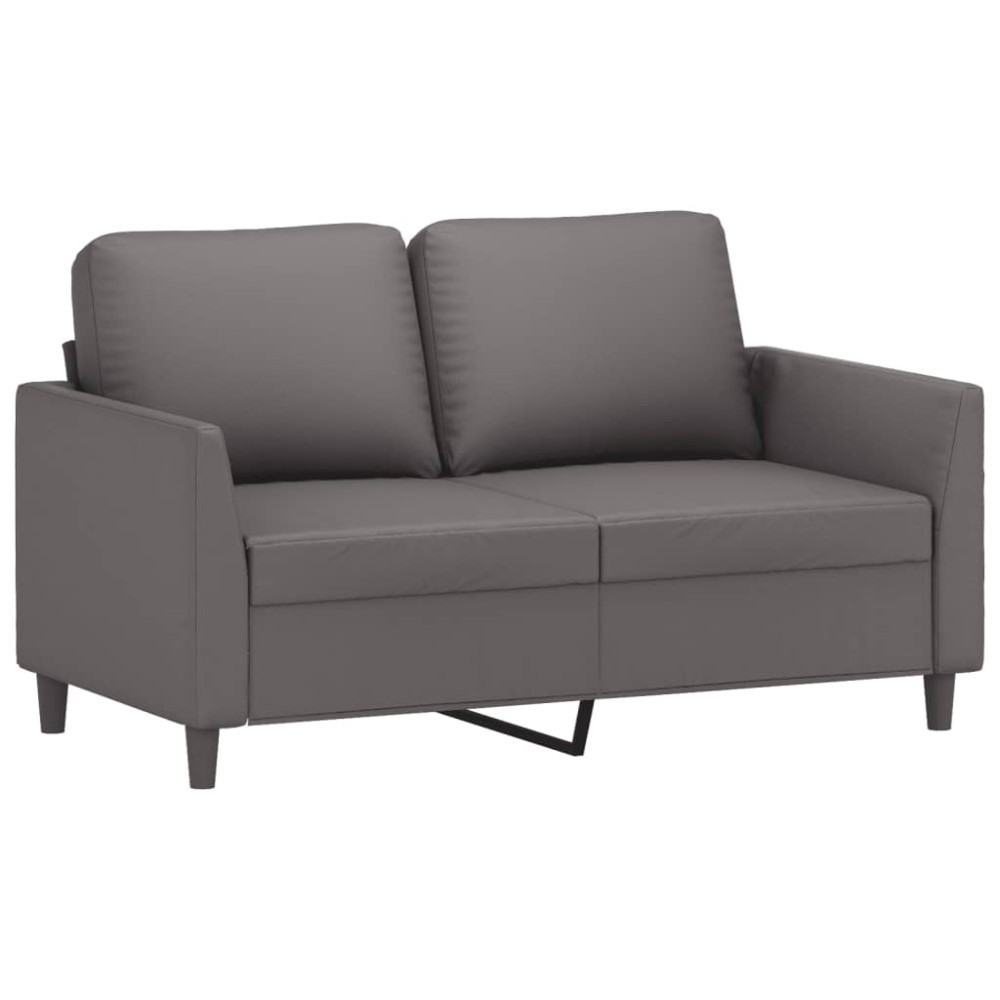 vidaXL Canapea cu 2 locuri, gri, 120 cm, piele ecologică
