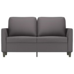 vidaXL Canapea cu 2 locuri, gri, 120 cm, piele ecologică