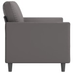 vidaXL Canapea cu 2 locuri, gri, 120 cm, piele ecologică