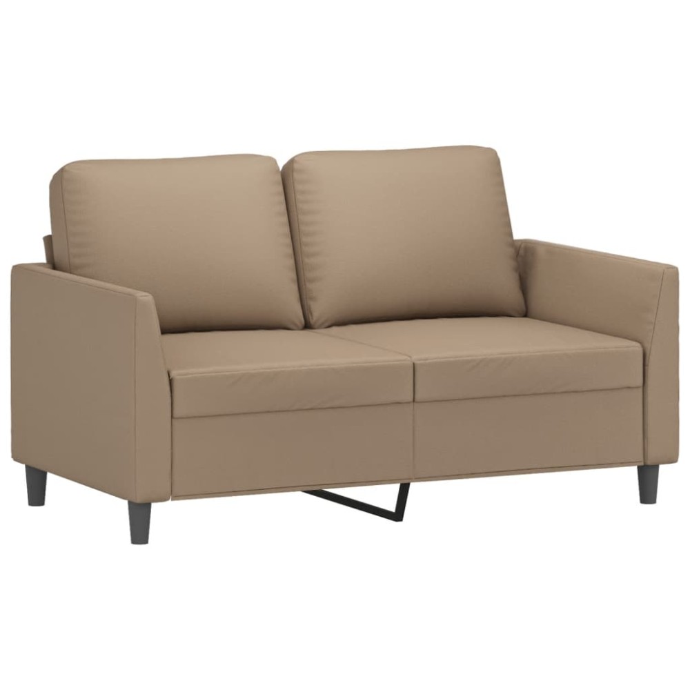 vidaXL Canapea cu 2 locuri, cappuccino, 120 cm, piele ecologică