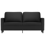 vidaXL Canapea cu 2 locuri, negru, 140 cm, piele ecologică