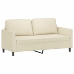 vidaXL Canapea cu 2 locuri, crem, 140 cm, piele ecologică vidaXL Canapea cu 2 locuri, crem, 140 cm, piele ecologică