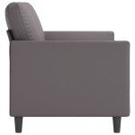 vidaXL Canapea cu 2 locuri, gri, 140 cm, piele ecologică