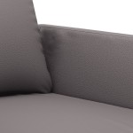 vidaXL Canapea cu 2 locuri, gri, 140 cm, piele ecologică