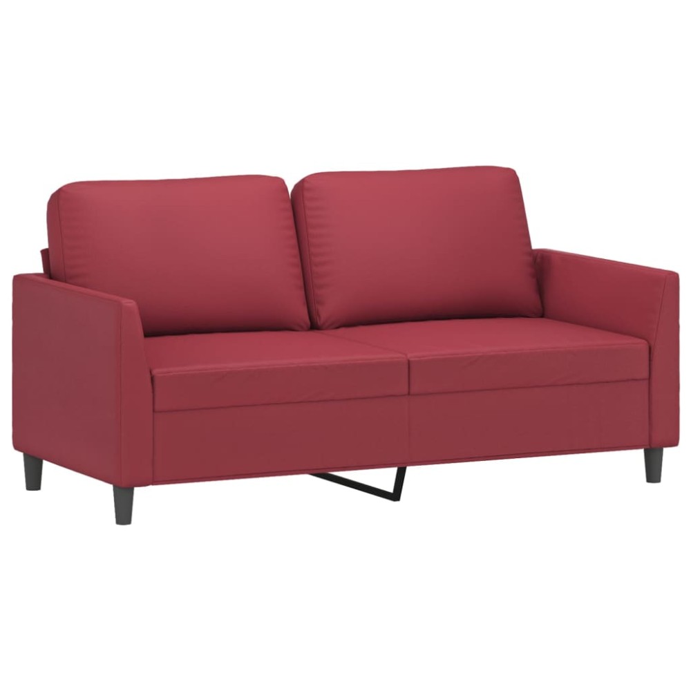 vidaXL Canapea cu 2 locuri, roșu vin, 140 cm, piele ecologică