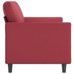 vidaXL Canapea cu 2 locuri, roșu vin, 140 cm, piele ecologică