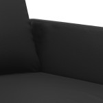 vidaXL Canapea cu 3 locuri, negru, 180 cm, piele ecologică